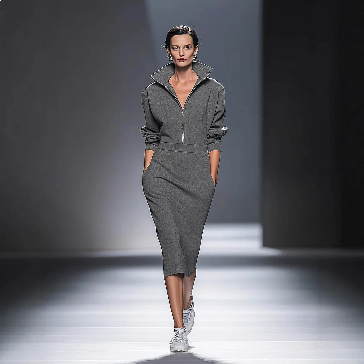 Women's Zip Polo Neck Long Sleeve Bodycon Dress Casual Fall Winter Spring Summer Dresses
Women's Zip Polo Neck Long Sleeve Bodycon Dress Casual Fall Winter Spring Summer Dresses