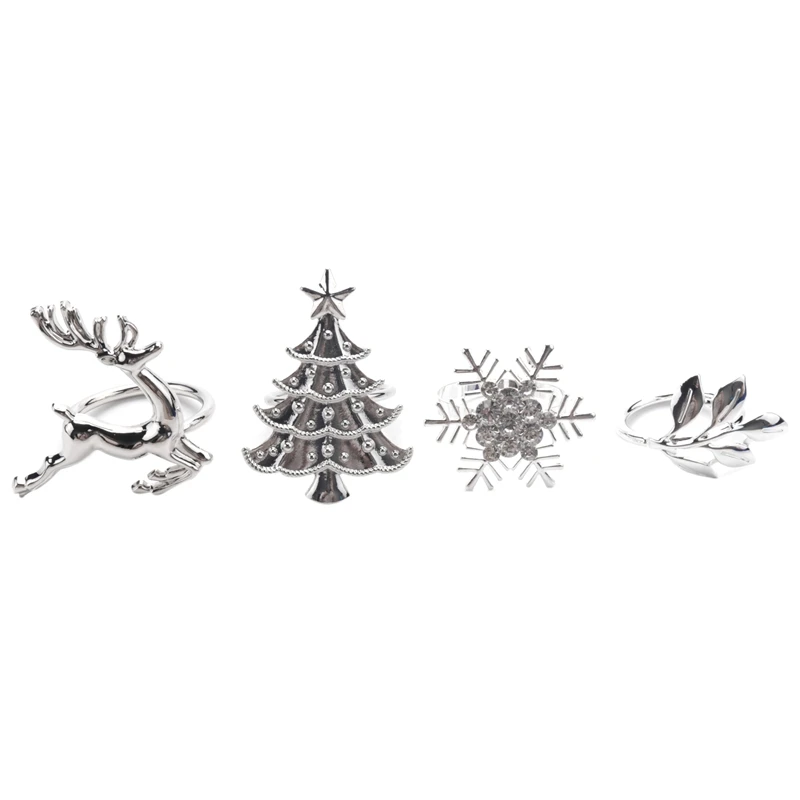 16Pcs Silver Christmas Napkin Rings Snowflake Napkin Rings Decor Christmas Deer Napkin Holders Leaves Table Rings Decor
16Pcs Silver Christmas Napkin Rings Snowflake Napkin Rings Decor Christmas Deer Napkin Holders Leaves Table Rings Decor
