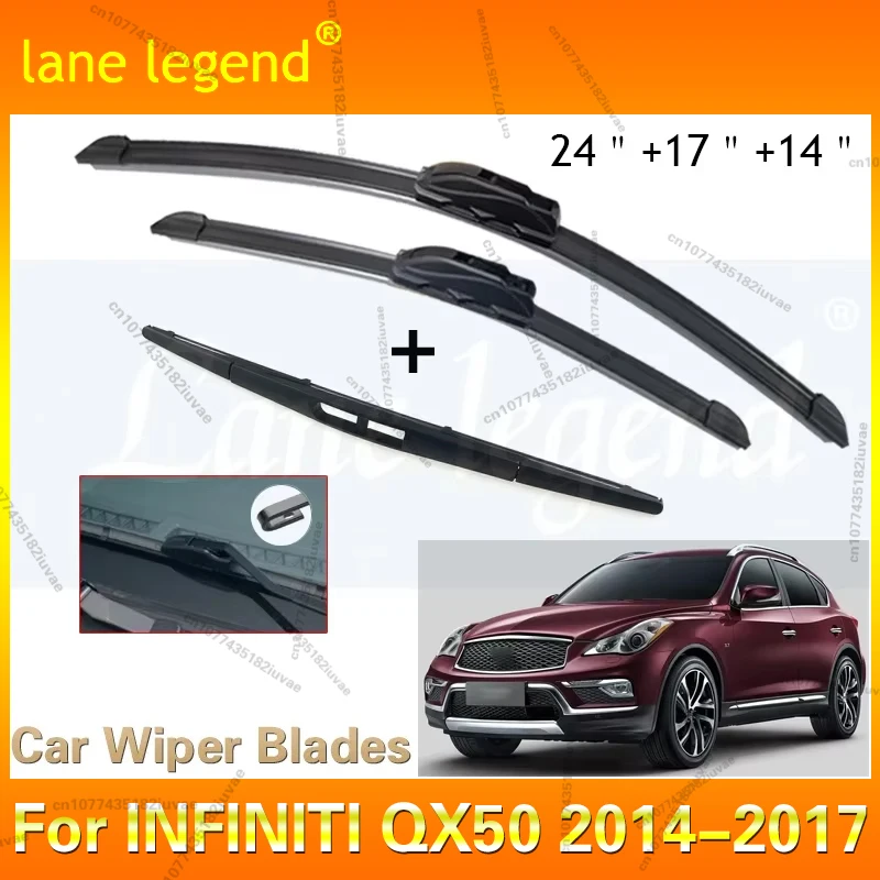 For INFINITI QX50 2014-2017 24"17"14" Car Accessories Front Rear Windscreen Wiper Blade Brushes Wipers U Type J Hooks 2017 2016
For INFINITI QX50 2014-2017 24"17"14" Car Accessories Front Rear Windscreen Wiper Blade Brushes Wipers U Type J Hooks 2017 2016