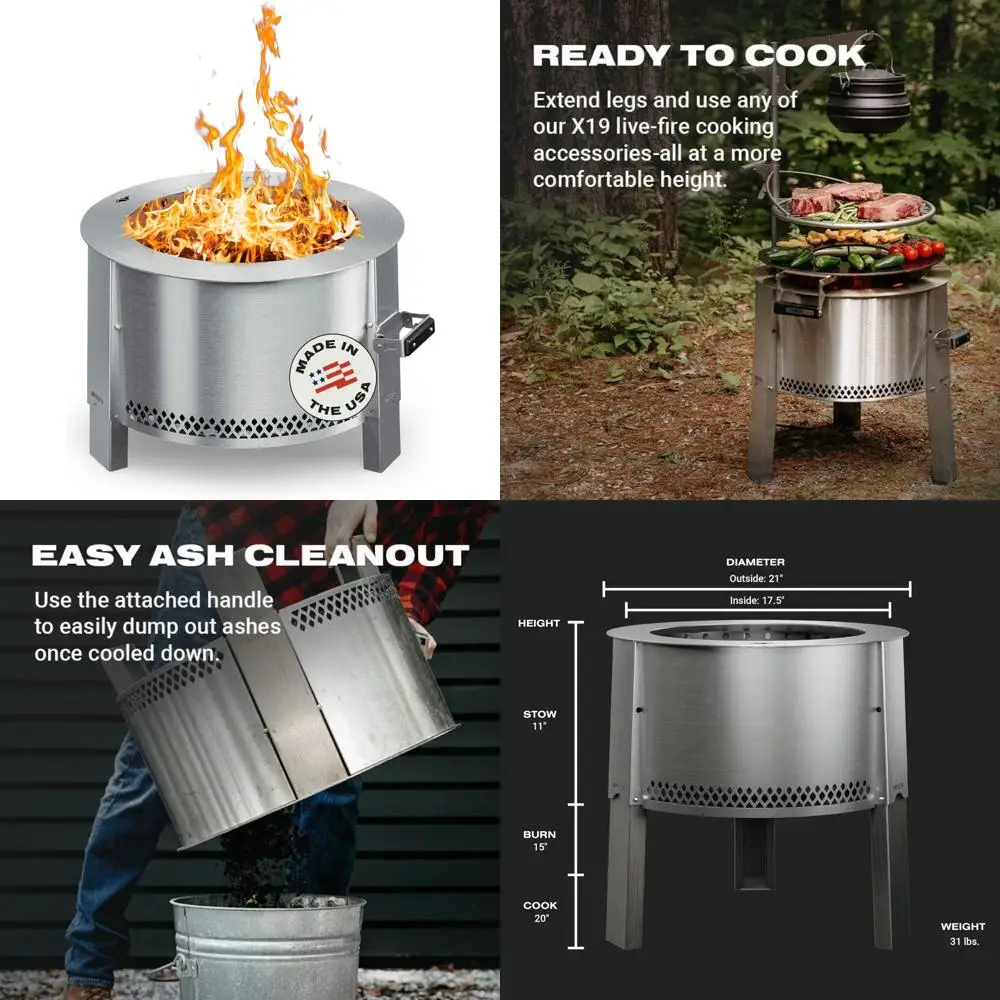 Портативная уличная костра из нержавеющей стали — 21-дюймовая бездымная костра, 31 фунт, идеально подходит для семейных встреч и использования на заднем дворе
Портативная уличная костра из нержавеющей стали — 21-дюймовая бездымная костра, 31 фунт, идеально подходит для семейных встреч и использования на заднем дворе