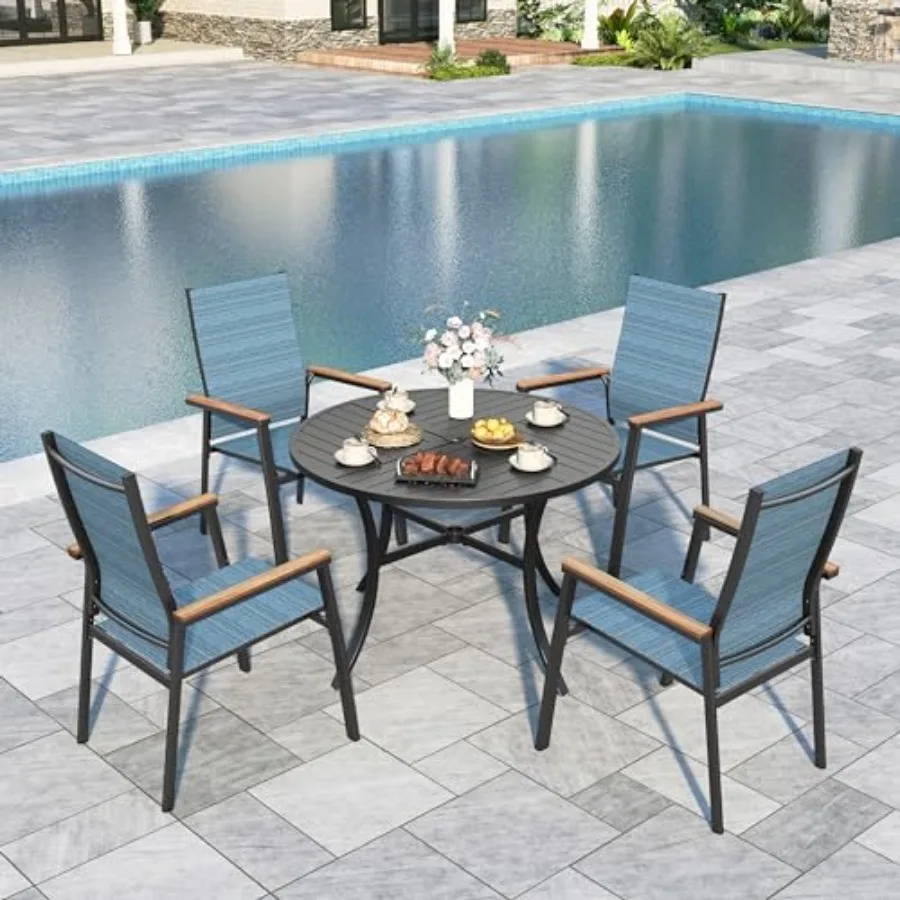 Sophia William Patio Sets 5 Pieces Lightweight Aluminum Dining Chairs with 42 Round Metal Dining Table Stackable and Easy to Mo
Sophia William Patio Sets 5 Pieces Lightweight Aluminum Dining Chairs with 42 Round Metal Dining Table Stackable and Easy to Mo
