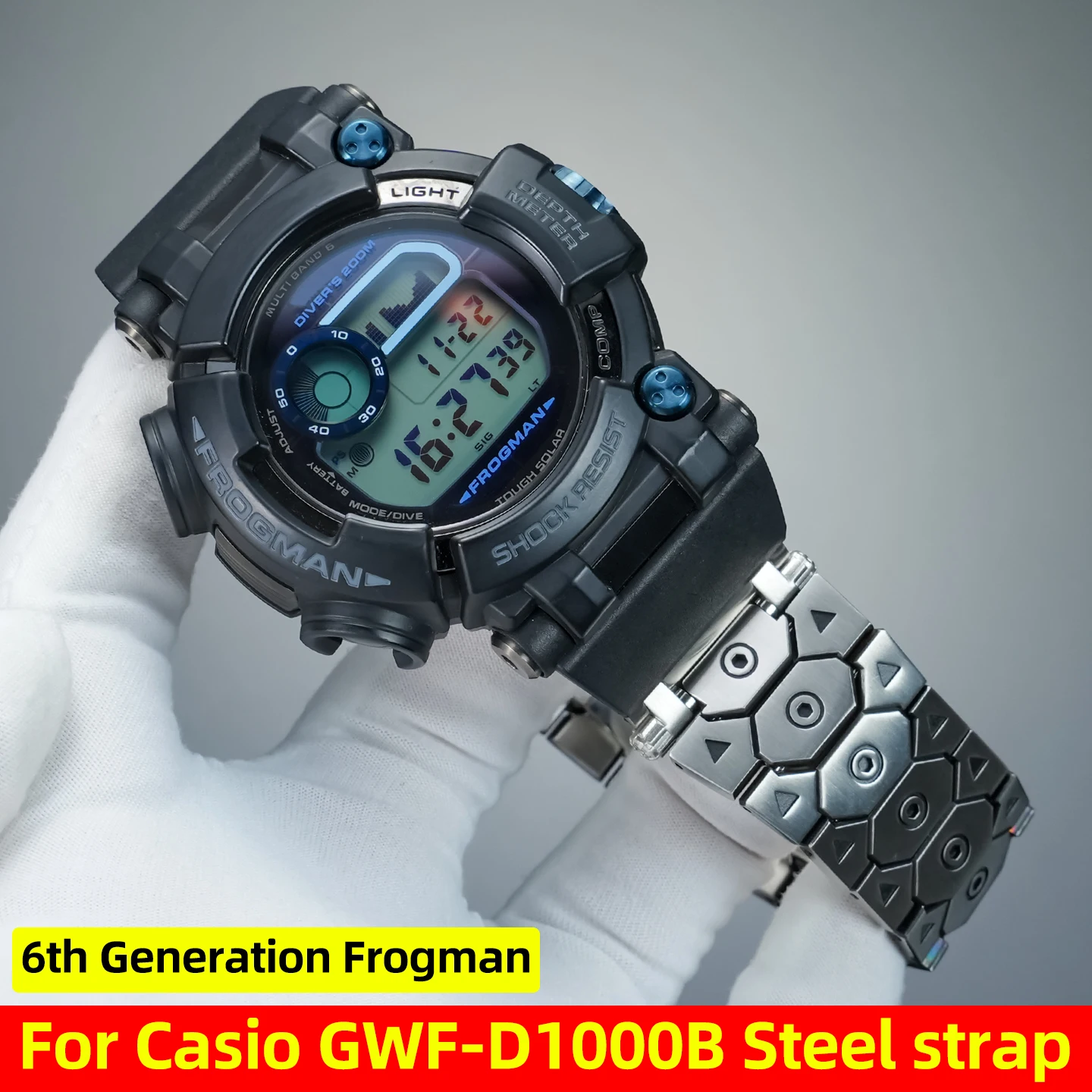 For Casio G-SHOCK 6th Generation Frogman 3445 GWF-D1000/1000B Modified Stainless Steel strap men's Metal Bracelet Watch band
For Casio G-SHOCK 6th Generation Frogman 3445 GWF-D1000/1000B Modified Stainless Steel strap men's Metal Bracelet Watch band
