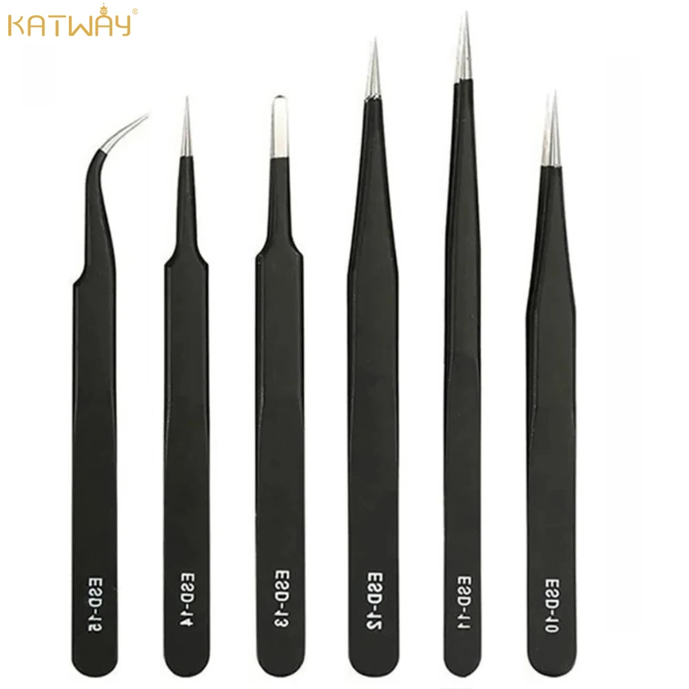 KATWAY 6PCS Stainless Steel Precision Tweezers Set Electronics Repair Soldering Craft – ESD Anti-Static Repair Tools HH-AA114
KATWAY 6PCS Stainless Steel Precision Tweezers Set Electronics Repair Soldering Craft – ESD Anti-Static Repair Tools HH-AA114