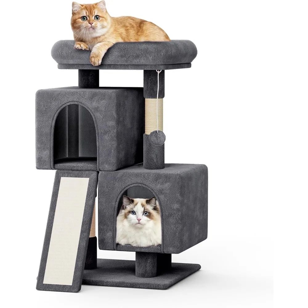 MoNiBloom 34 Inch Cat Tree With 2 Condos, Scratching Post & Sisal-Covered Board, Climbing Tower for Indoor Cats, Smoky Grey
MoNiBloom 34 Inch Cat Tree With 2 Condos, Scratching Post & Sisal-Covered Board, Climbing Tower for Indoor Cats, Smoky Grey