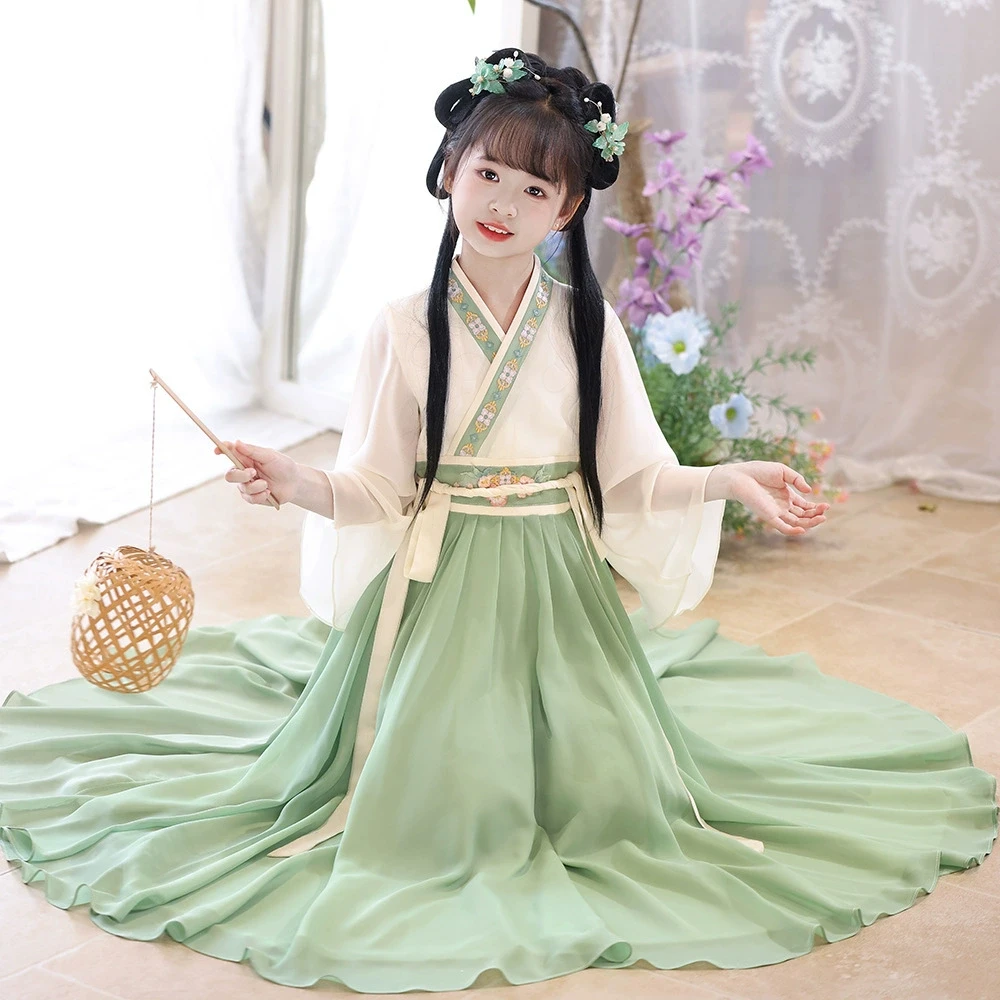 Chinese Style Dress Embroider Flower Hanfu Dress New Girls Ancient Fairy Carnival Costume Children Birthday Gift Kids Dance Wear
Chinese Style Dress Embroider Flower Hanfu Dress New Girls Ancient Fairy Carnival Costume Children Birthday Gift Kids Dance Wear