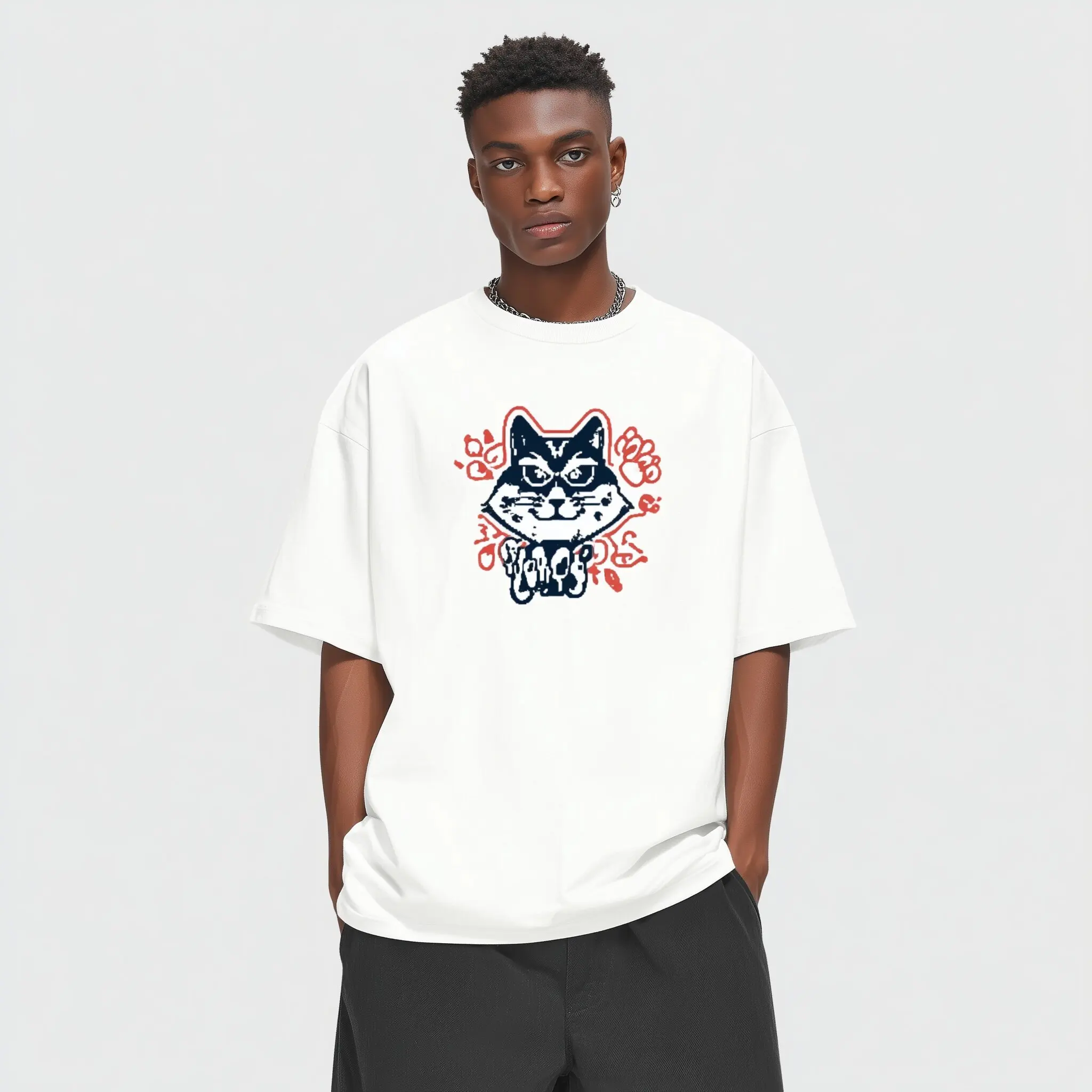 Teevo Men's Casual T-Shirt Cat Face Print with Floral Elements Daily Wear
Teevo Men's Casual T-Shirt Cat Face Print with Floral Elements Daily Wear