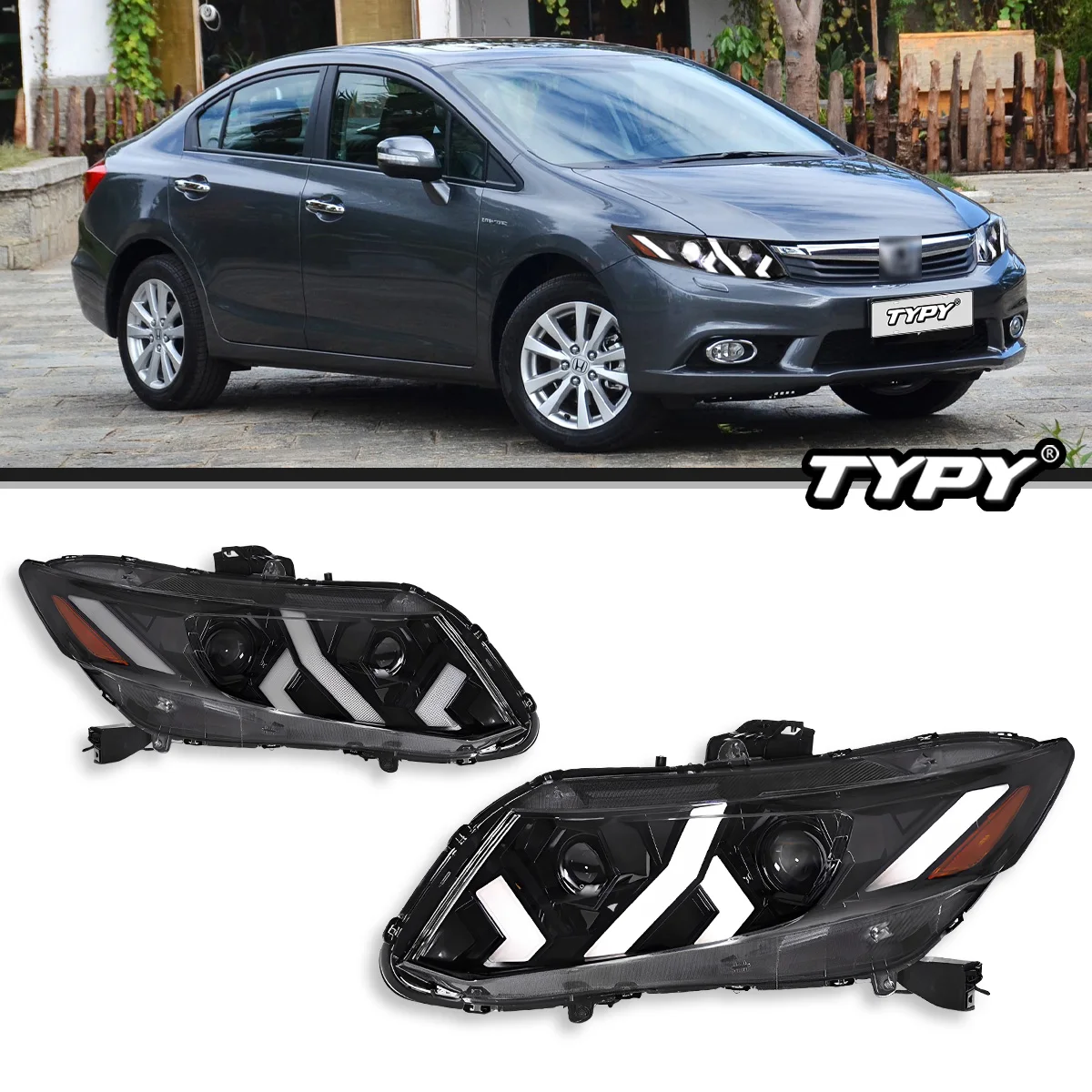 Автомобильные фары для Honda Civic 2012-2015, обновление, модифицированная новой светодиодной фары с динамическим указателем поворота DRL
Автомобильные фары для Honda Civic 2012-2015, обновление, модифицированная новой светодиодной фары с динамическим указателем поворота DRL