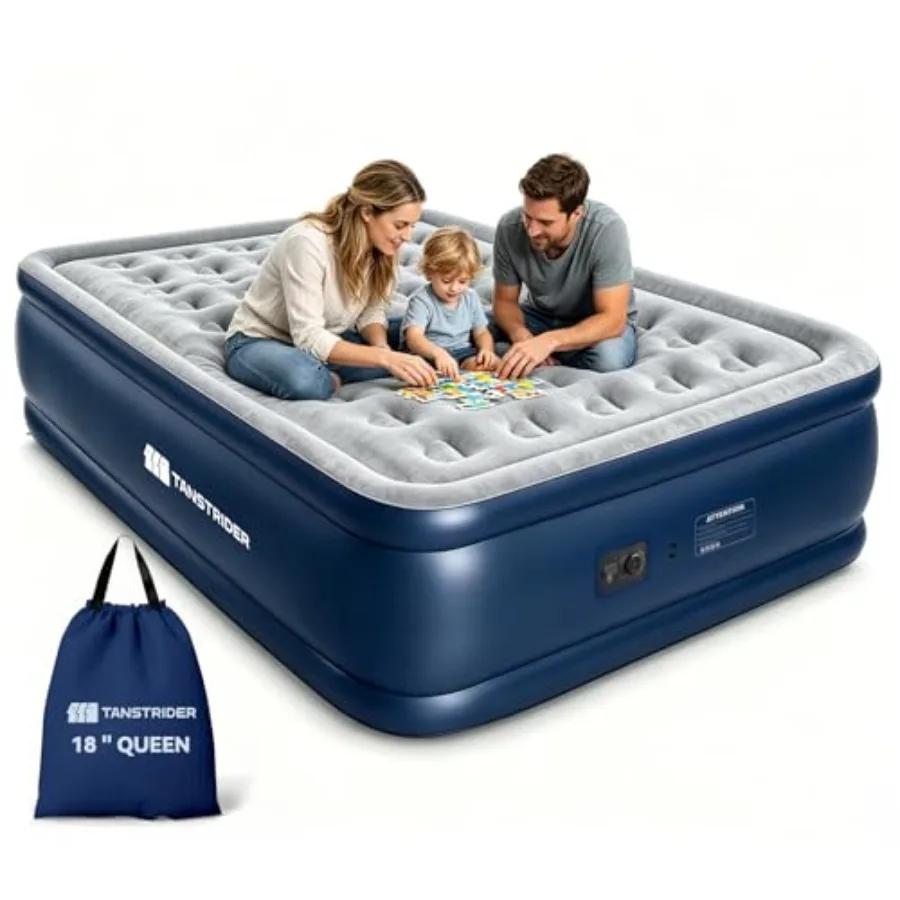 Queen Air Mattress with Built in Pump, 18" Raised Blow up Air Bed, 3 Mins Quick Self-Inflation/Deflation, 660lbs Max, Strong Su
Queen Air Mattress with Built in Pump, 18" Raised Blow up Air Bed, 3 Mins Quick Self-Inflation/Deflation, 660lbs Max, Strong Su