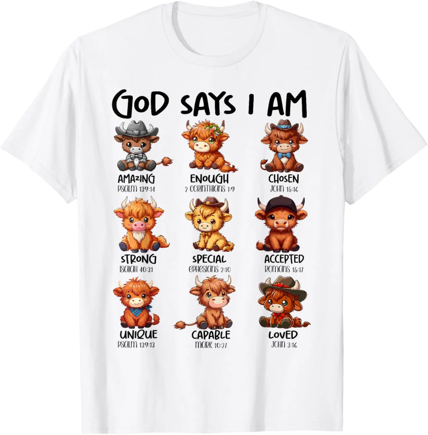 God Says I Am Highland Christian Religious Scottish Cow T-Shirt
God Says I Am Highland Christian Religious Scottish Cow T-Shirt