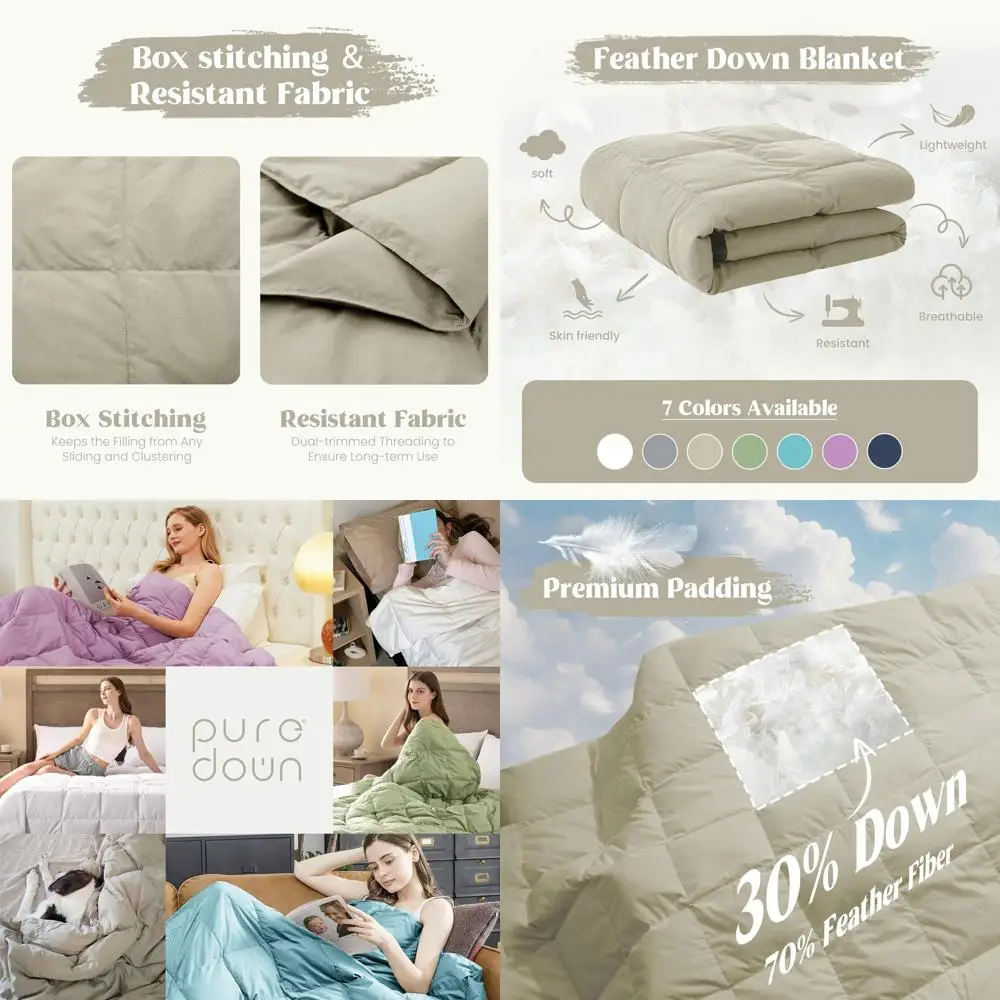 Легкое компактное пуховое одеяло с перьями, королевский размер, 88x108 дюймов, бежевое для внутреннего и наружного использования
Легкое компактное пуховое одеяло с перьями, королевский размер, 88x108 дюймов, бежевое для внутреннего и наружного использования