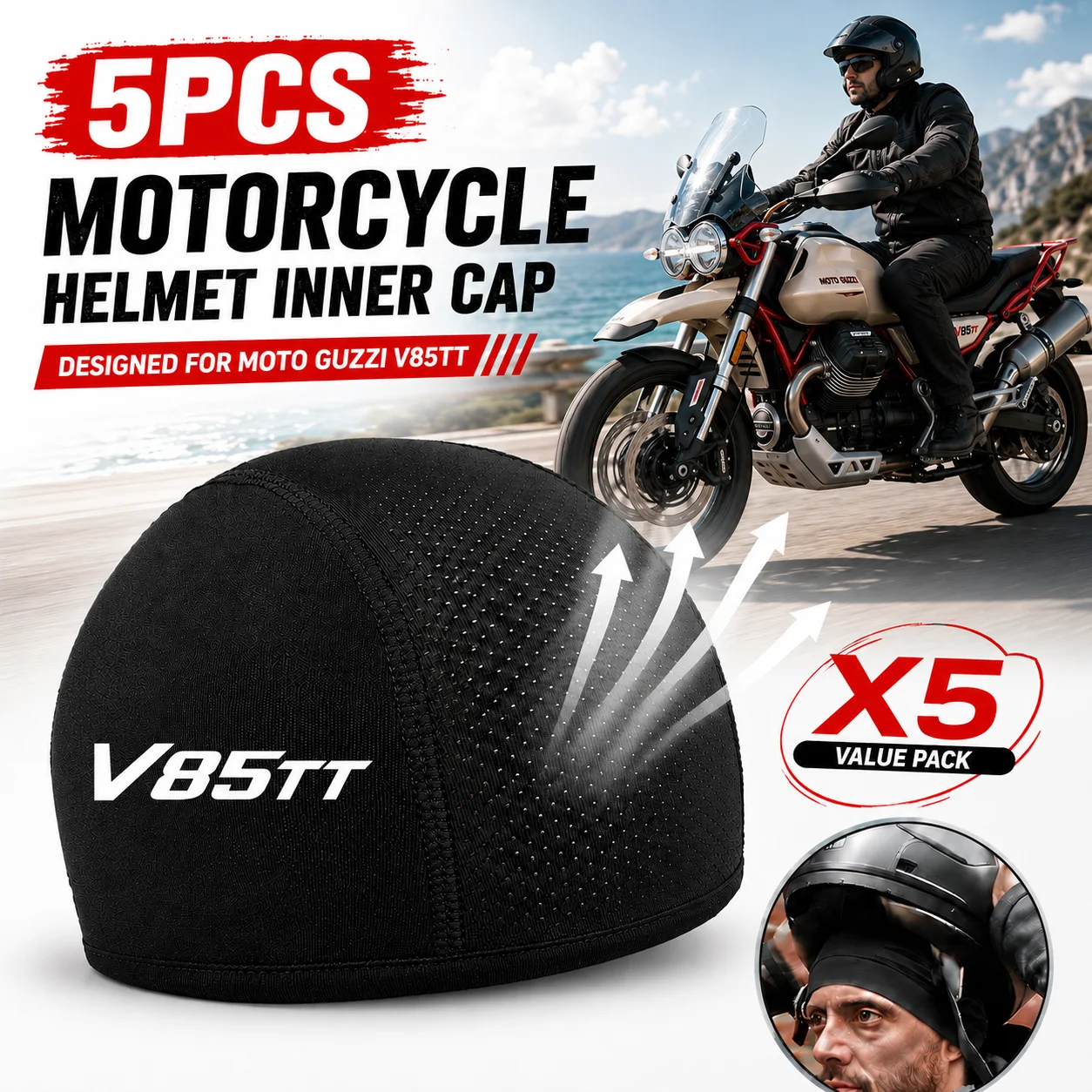 5pcs Motorcycle Helmet Inner Cap Hat Quick Dry Breathable Hat Racing Cap Cooling Thin Beanie For MOTO GUZZI V85TT V 85 TT V85 TT
5pcs Motorcycle Helmet Inner Cap Hat Quick Dry Breathable Hat Racing Cap Cooling Thin Beanie For MOTO GUZZI V85TT V 85 TT V85 TT
