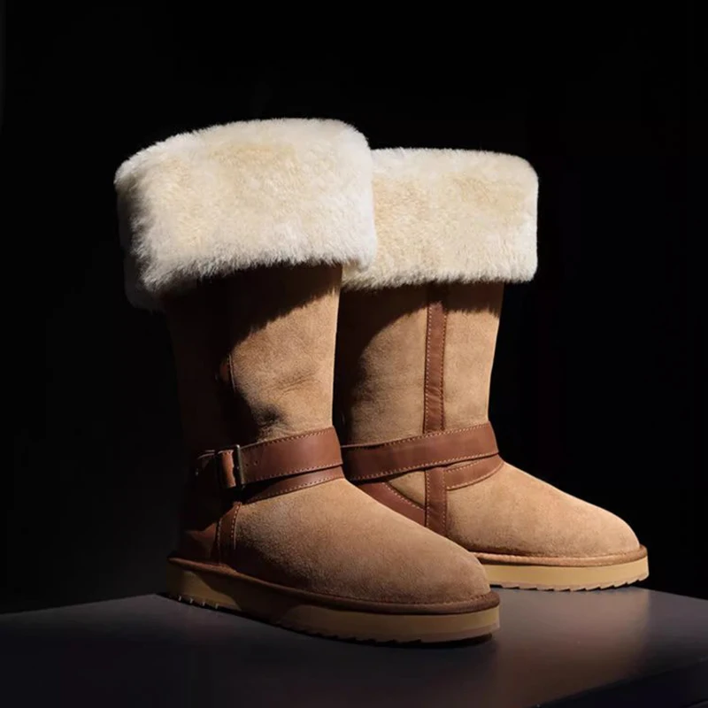 Women Snow Boots Fur Flats Cotton Shoes Women Platform Furry High Boots Trend Winter Suede Warm Plush Botas Mujer Zapatos Brand
Women Snow Boots Fur Flats Cotton Shoes Women Platform Furry High Boots Trend Winter Suede Warm Plush Botas Mujer Zapatos Brand