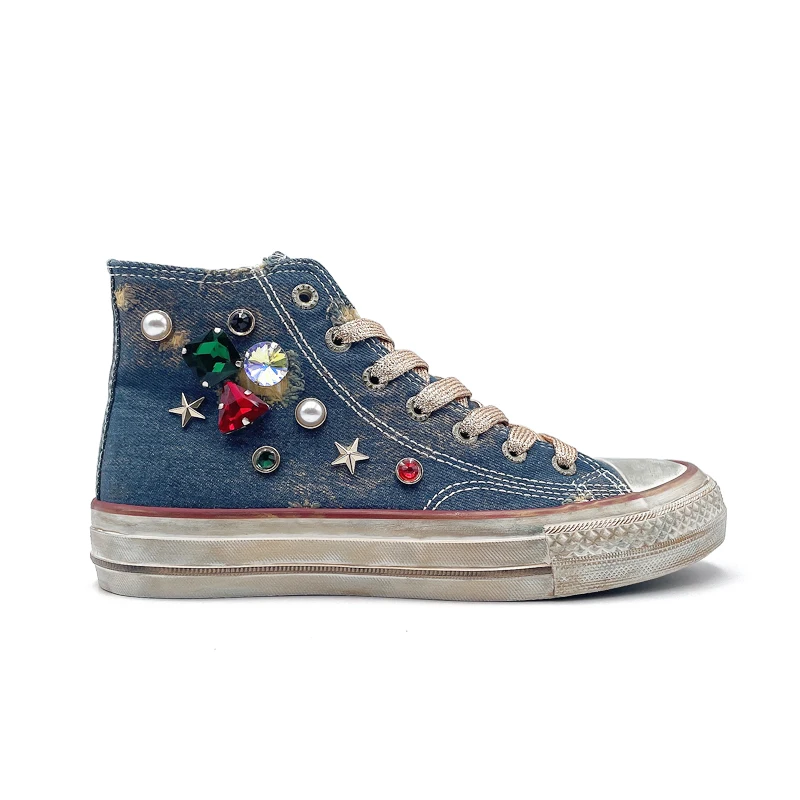 Women Spring Autumn Lace-up Vulcanized Sneakers Girls Hand-made High Top Canvas Shoes Flats Ladies Sport Sneakers
Women Spring Autumn Lace-up Vulcanized Sneakers Girls Hand-made High Top Canvas Shoes Flats Ladies Sport Sneakers