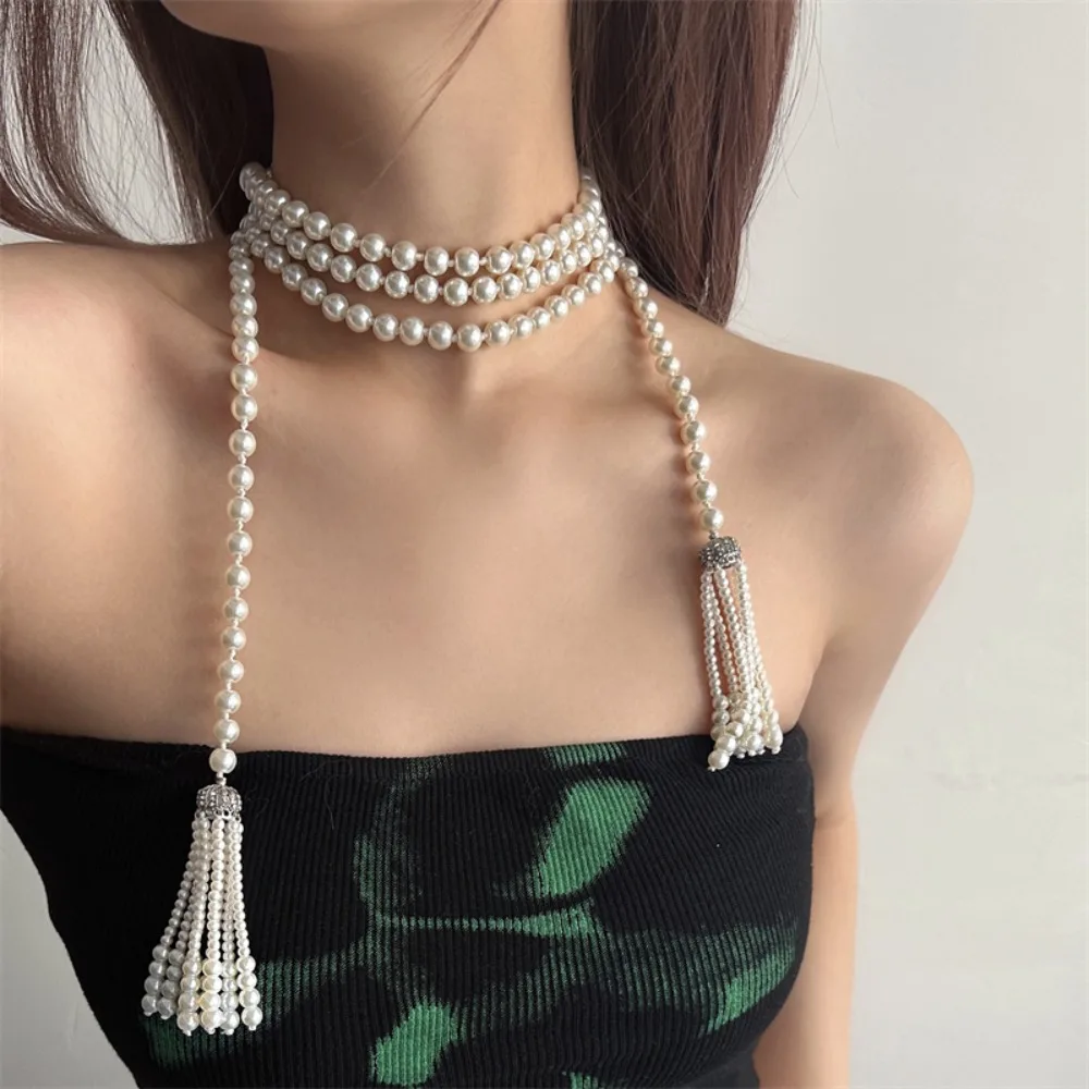 Fashion Exaggerate Pearl Beaded Necklace Charm Tassel Waistband Accessories Neck Jewelry Sweater Chain Gifts
Fashion Exaggerate Pearl Beaded Necklace Charm Tassel Waistband Accessories Neck Jewelry Sweater Chain Gifts