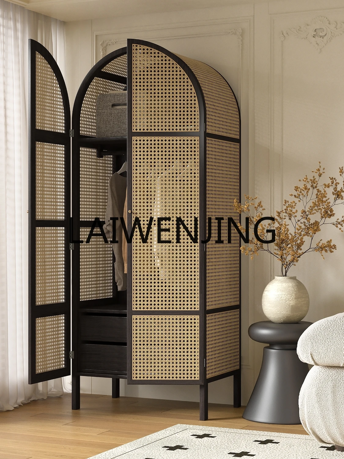 Miji Style Solid Wood Rattan Wardrobe Storage Retro Bed & Breakfast Bedroom Simple Wardrobe
Miji Style Solid Wood Rattan Wardrobe Storage Retro Bed & Breakfast Bedroom Simple Wardrobe