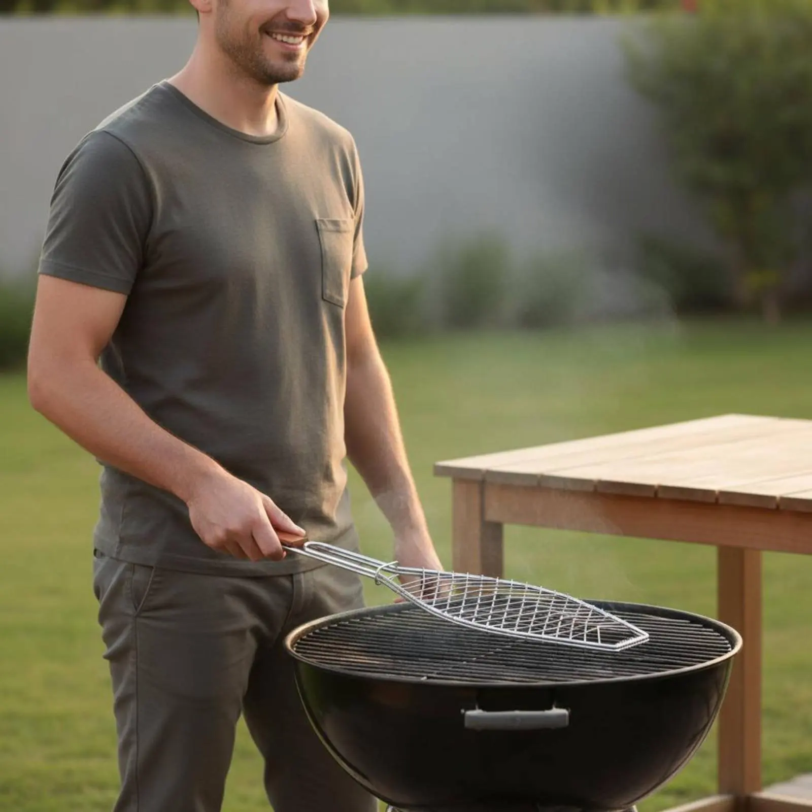 Seafood Grilling Basket Wood Handle Seafood Grill Basket BBQ Grill Enclosure for Cooks
Seafood Grilling Basket Wood Handle Seafood Grill Basket BBQ Grill Enclosure for Cooks