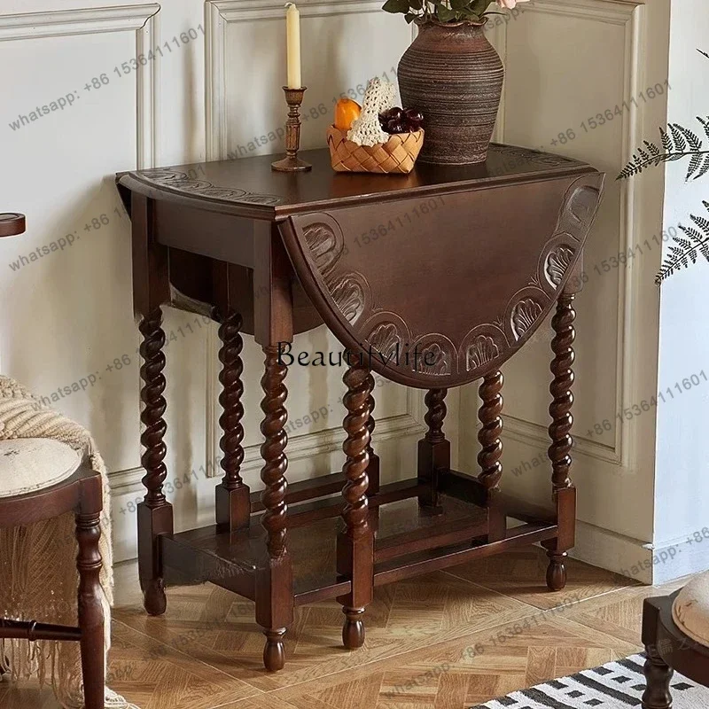 Wood Carving Oval Folding Table Retro Cafe Medieval Living Room Household Small Apartment French Table
Wood Carving Oval Folding Table Retro Cafe Medieval Living Room Household Small Apartment French Table