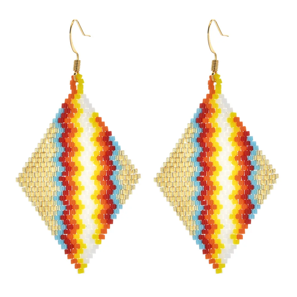 ZGMXR Rice bead earrings Hand weaving Bohemia Gradual color Rainbow Fashion Simple Geometry Alloy Woman Beaded earrings
ZGMXR Rice bead earrings Hand weaving Bohemia Gradual color Rainbow Fashion Simple Geometry Alloy Woman Beaded earrings