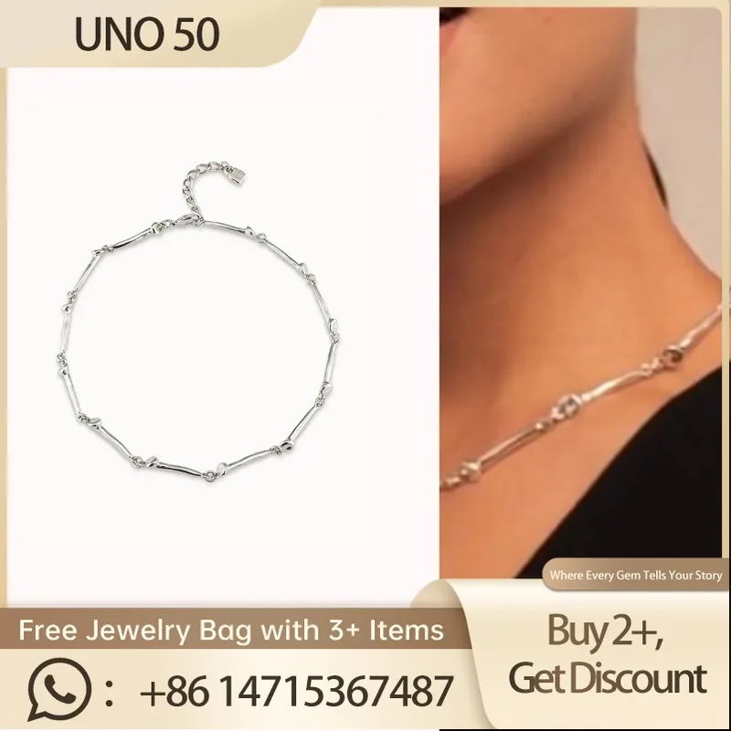 «Элегантный модный тренд 2024: ожерелье из серебряного покрытия для ногтей UNO DE50, высококачественные женские украшения»