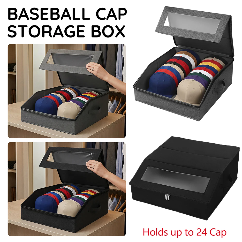 Hat Storage Box with Clear Window Foldable Baseball Cap Organizer Large Capacity Non Woven Fabric Closet Hat Container for Home
Hat Storage Box with Clear Window Foldable Baseball Cap Organizer Large Capacity Non Woven Fabric Closet Hat Container for Home