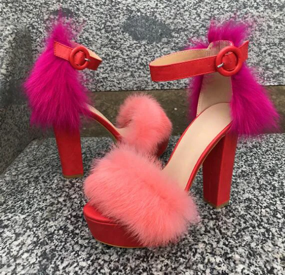 Летние сандалии на платформе контрастного цвета фуксии и арбуза, красные сандалии из натурального лисьего меха, женские банкетные туфли на массивном высоком каблуке с ремешком на щиколотке и пряжкой
Летние сандалии на платформе контрастного цвета фуксии и арбуза, красные сандалии из натурального лисьего меха, женские банкетные туфли на массивном высоком каблуке с ремешком на щиколотке и пряжкой