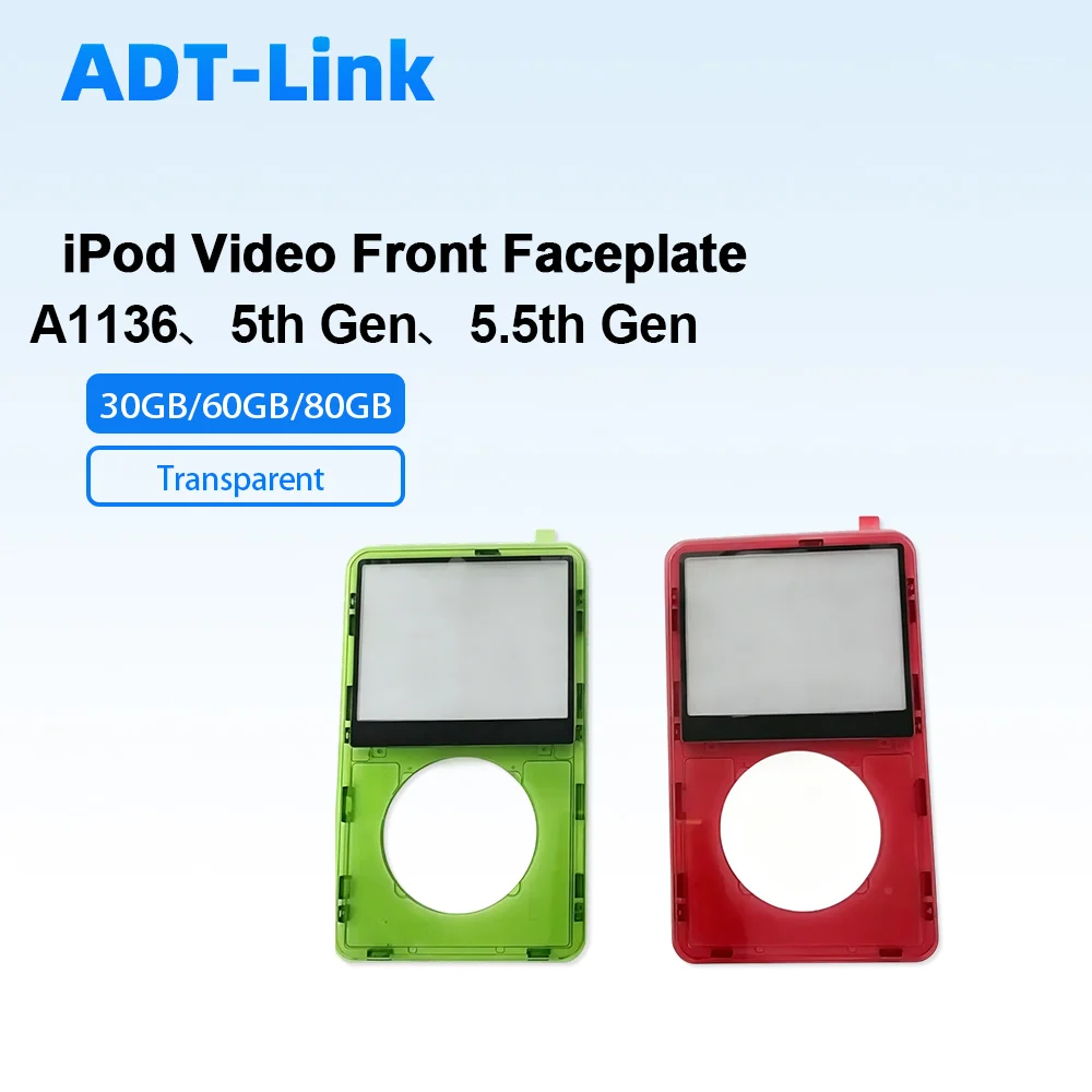 Transparent Red / Green Front Faceplate Cover for iPod Video A1136 5th 5.5th Gen 30GB 60GB 80GB Replacement Housing
Transparent Red / Green Front Faceplate Cover for iPod Video A1136 5th 5.5th Gen 30GB 60GB 80GB Replacement Housing