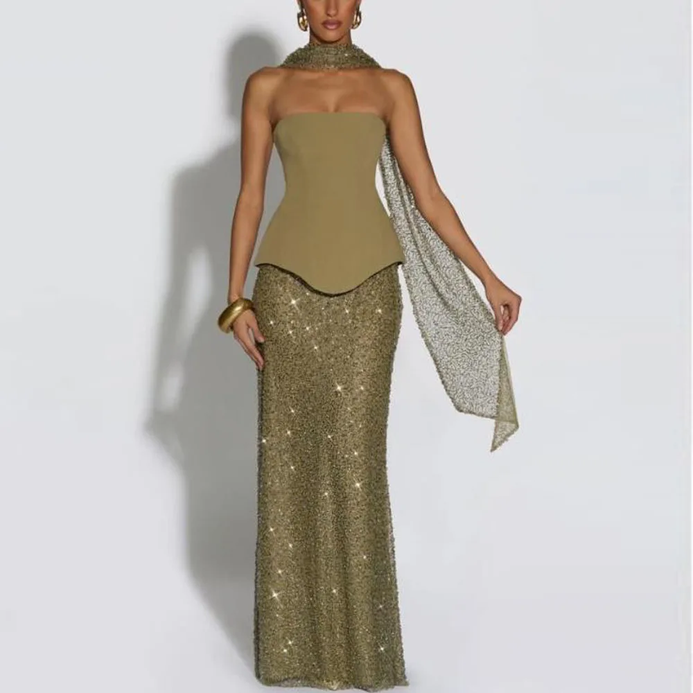 Индивидуальное вечернее платье русалки без бретелек с шарфом и пайетками оливково-зеленого цвета можно заказать свадебное платье
Индивидуальное вечернее платье русалки без бретелек с шарфом и пайетками оливково-зеленого цвета можно заказать свадебное платье