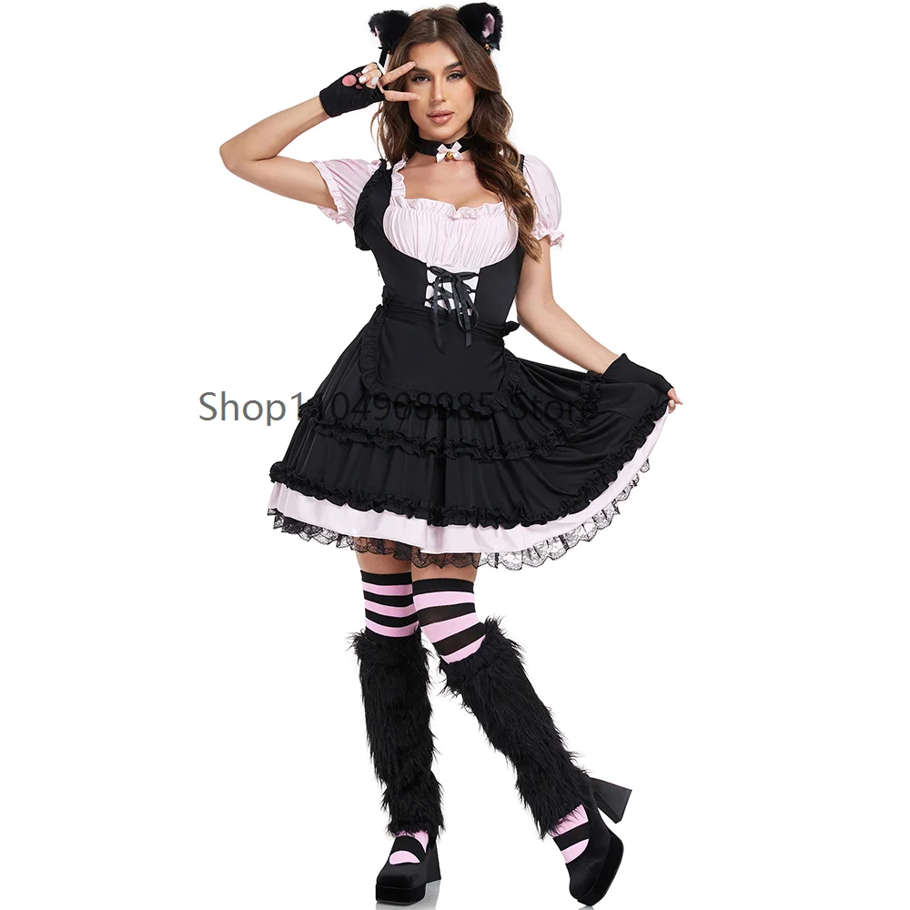 AP1 Halloween Cat Girl Costume Set Women Lolita Maid Costumes Cosplay Sexy Animal Performance Costume Game Uniform
AP1 Halloween Cat Girl Costume Set Women Lolita Maid Costumes Cosplay Sexy Animal Performance Costume Game Uniform