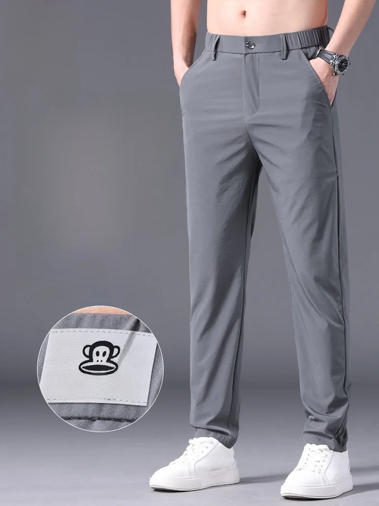 Летние тонкие повседневные брюки PaulFrank из ледяного шелка, мужские узкие прямые длинные брюки, удобные, дышащие, высокоэластичные, для отдыха...
Летние тонкие повседневные брюки PaulFrank из ледяного шелка, мужские узкие прямые длинные брюки, удобные, дышащие, высокоэластичные, для отдыха...