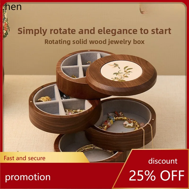 ZML multi-layer rotating jewelry box solid wood light luxury high-end new wedding souvenir gold jewelry box
ZML multi-layer rotating jewelry box solid wood light luxury high-end new wedding souvenir gold jewelry box