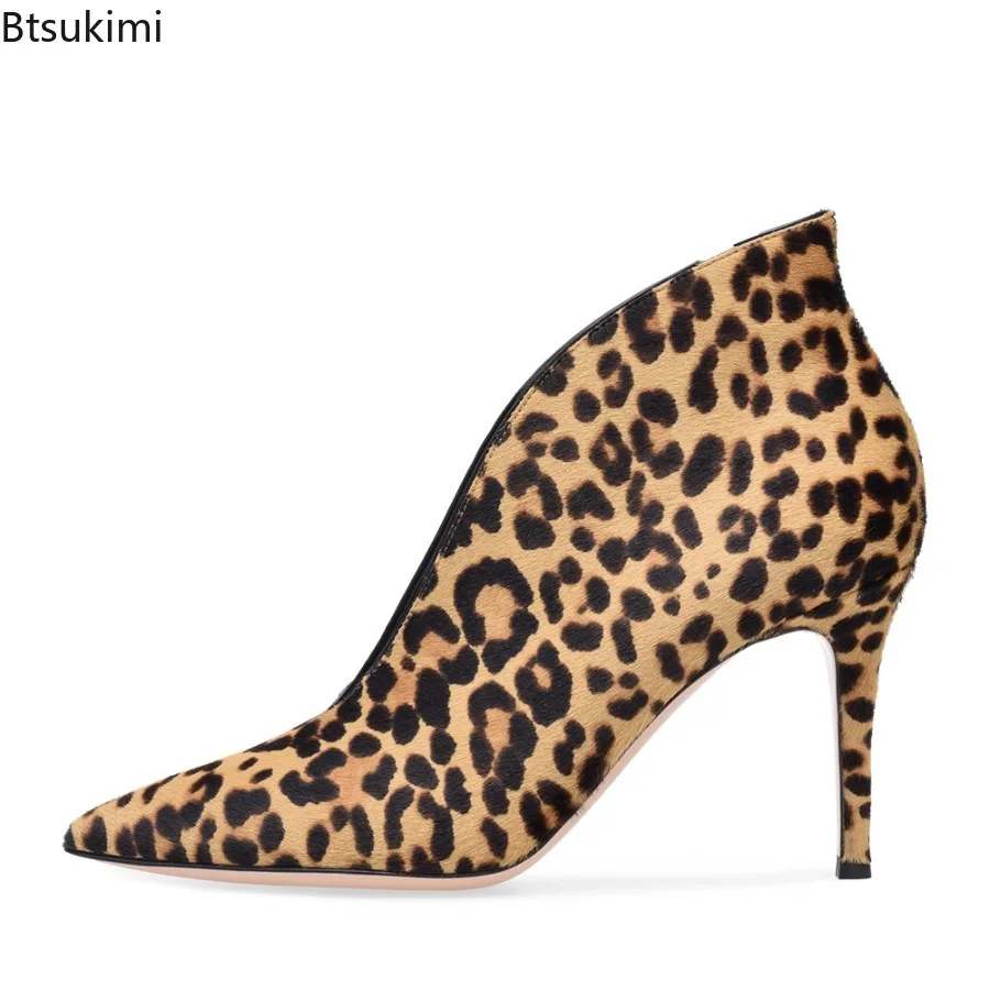 New 2025 Spring and Autumn Women's Leopard Ankle Boot Pointed Shallow Leather Suede Boots Thin High-heeled Banquet Dress Shoes
New 2025 Spring and Autumn Women's Leopard Ankle Boot Pointed Shallow Leather Suede Boots Thin High-heeled Banquet Dress Shoes