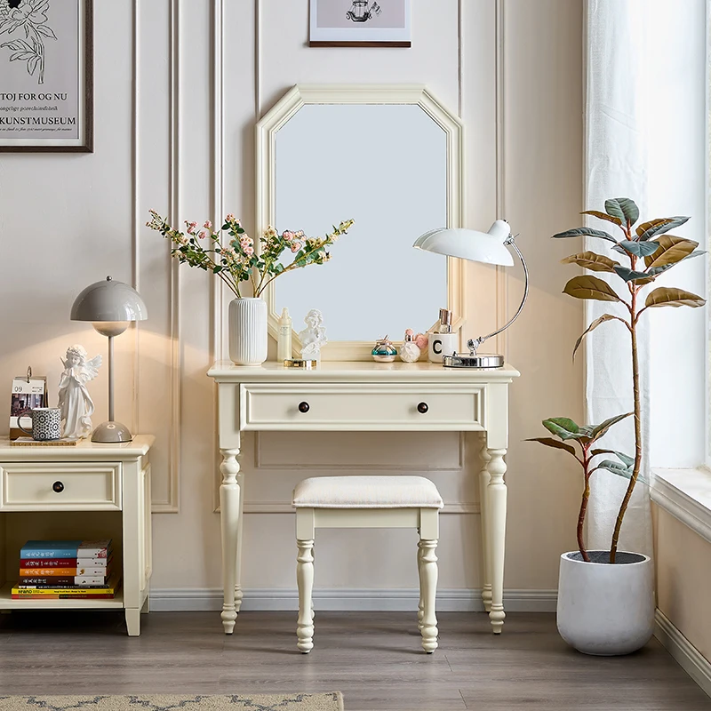 Minimalist Solid Wood Vanity Table White Drawers Nordic Unique Vanity Makeup Desk Mirror Modern Toaletka Small Room Furniture
Minimalist Solid Wood Vanity Table White Drawers Nordic Unique Vanity Makeup Desk Mirror Modern Toaletka Small Room Furniture