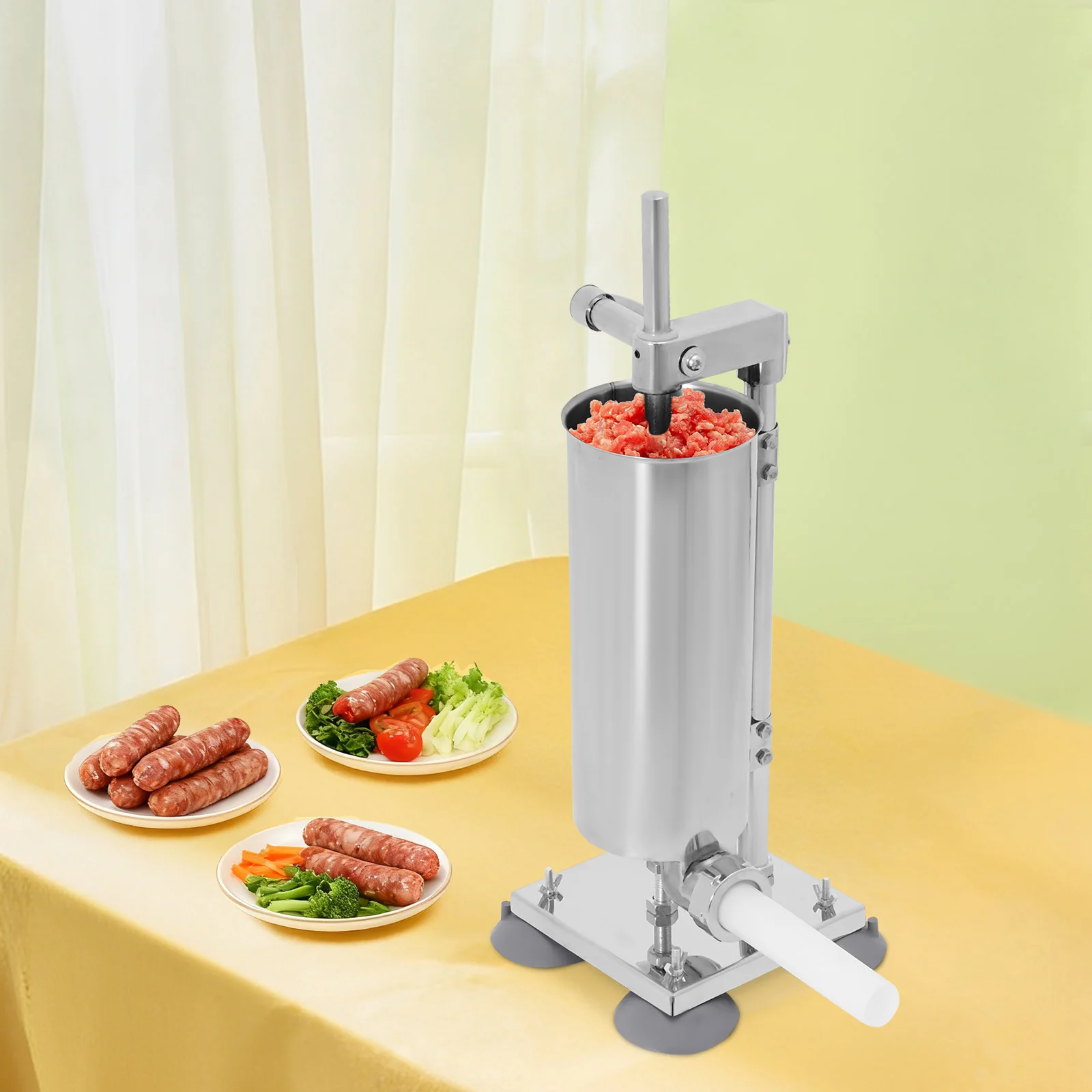 16.15in 3L Stainless Steel Sausage Maker Filling Sausage Filler Meat Tools Restaurants snack bars canteens
16.15in 3L Stainless Steel Sausage Maker Filling Sausage Filler Meat Tools Restaurants snack bars canteens