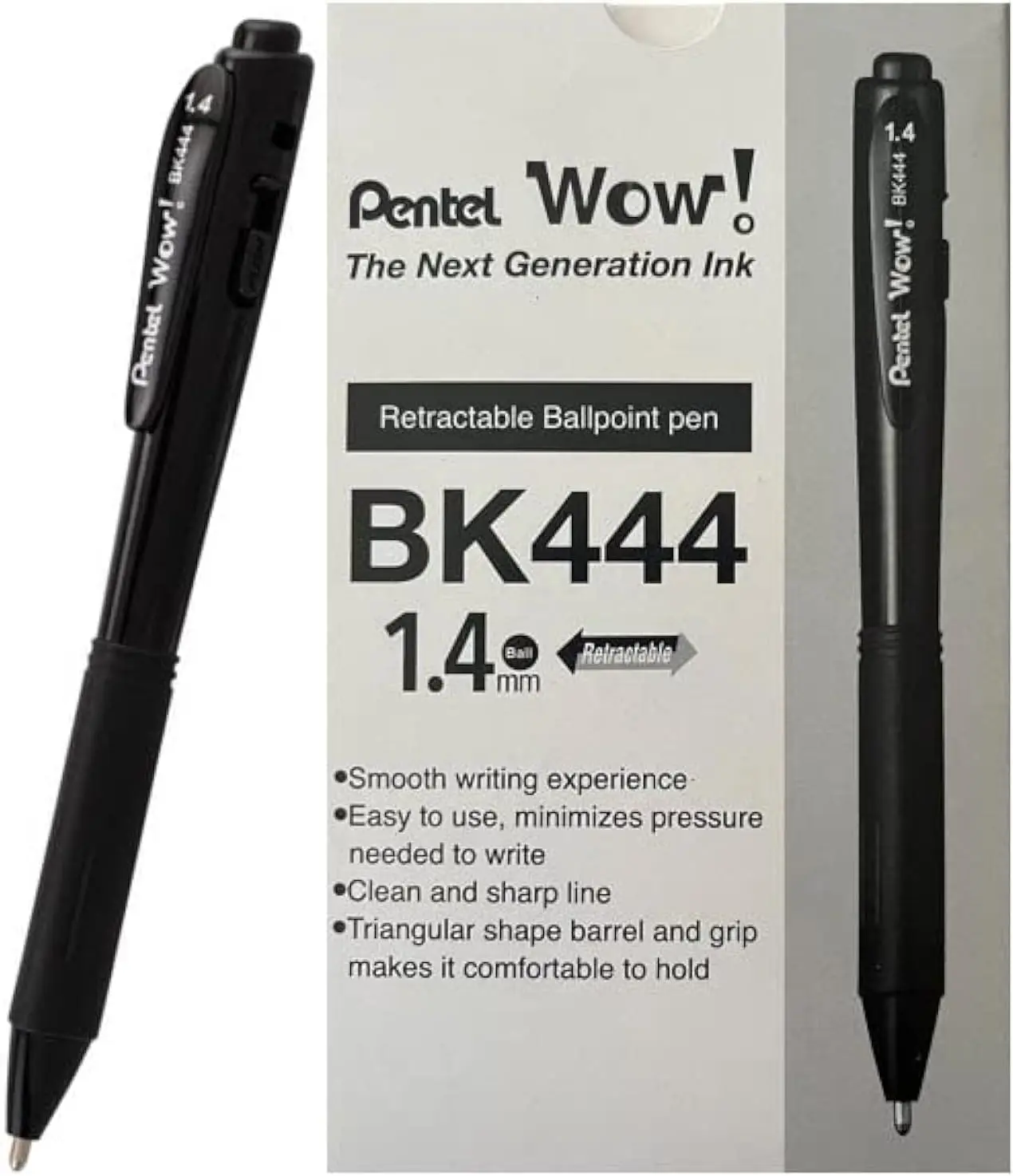 Smooth Retractable Ballpoint Pen, 1.4mm Bold Line, Triangular Barrel, Black Ink, 12 Pack
Smooth Retractable Ballpoint Pen, 1.4mm Bold Line, Triangular Barrel, Black Ink, 12 Pack