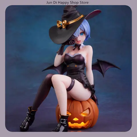 Re:Zero Rem Cadılar Bayramı Büyülü Gece Büyücü 18cm Anime Figürü Heykeli Masaüstü Dekorasyon Hediyesi