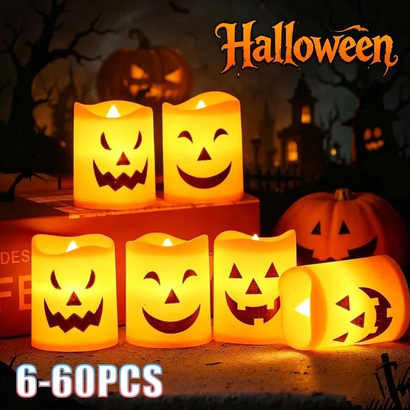 6-60PCS Halloween Flameless Candle Lamp with Scary Skull Base and Glow Pumpkin Ghost Prop for Graveyard Theme Party Atmosphere
6-60PCS Halloween Flameless Candle Lamp with Scary Skull Base and Glow Pumpkin Ghost Prop for Graveyard Theme Party Atmosphere