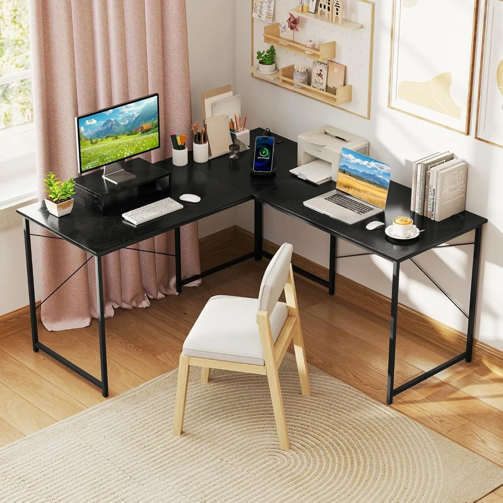 L-Shaped Computer Desk with Power Outlets, 95” Long 2-Person Desk with Monitor Shelf, Modern Corner Desk Gaming, Customized
L-Shaped Computer Desk with Power Outlets, 95” Long 2-Person Desk with Monitor Shelf, Modern Corner Desk Gaming, Customized