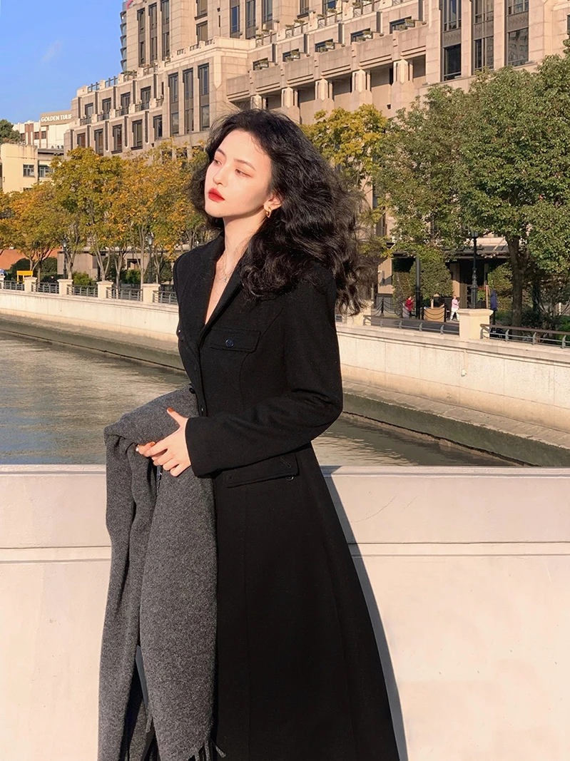 Весенне-осеннее шерстяное пальто с воротником костюма средней длины, женское модное пальто Ele Sle на одной пуговице
Весенне-осеннее шерстяное пальто с воротником костюма средней длины, женское модное пальто Ele Sle на одной пуговице