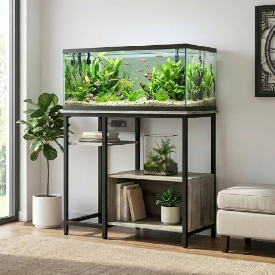 Heavy Duty 40-50 Gallon Aquarium Stand for Home/Office Use - Metal Wood, Gray, Sturdy Legs 4-Tier Open Storage with Drawer and
Heavy Duty 40-50 Gallon Aquarium Stand for Home/Office Use - Metal Wood, Gray, Sturdy Legs 4-Tier Open Storage with Drawer and