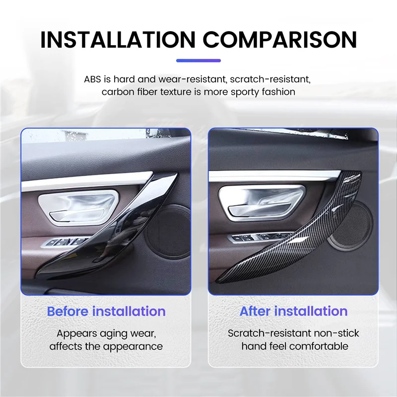 Carbon Look Interior Door Handle Cover Trim For BMW 3 Series F30 F31 2013-2017 GT F34 14-17 & 4 Series 4 Dr F36 15-17
Carbon Look Interior Door Handle Cover Trim For BMW 3 Series F30 F31 2013-2017 GT F34 14-17 & 4 Series 4 Dr F36 15-17