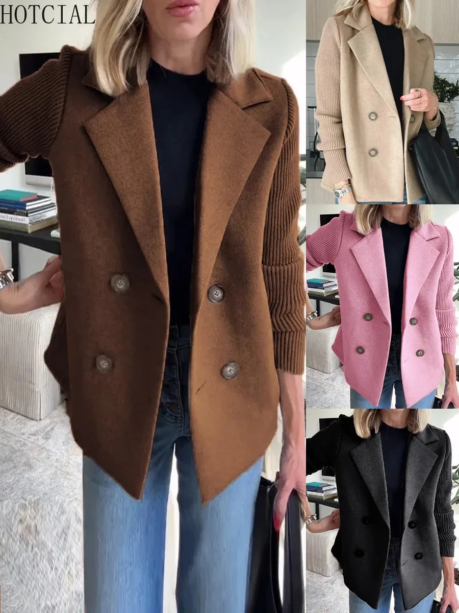 ГОРЯЧИЙСКОЙ двубортный пиджак, женская вязаная куртка со вставками, карманы, офисная одежда с лацканами, весенне-осеннее пальто на заказ, современное чи
ГОРЯЧИЙСКОЙ двубортный пиджак, женская вязаная куртка со вставками, карманы, офисная одежда с лацканами, весенне-осеннее пальто на заказ, современное чи