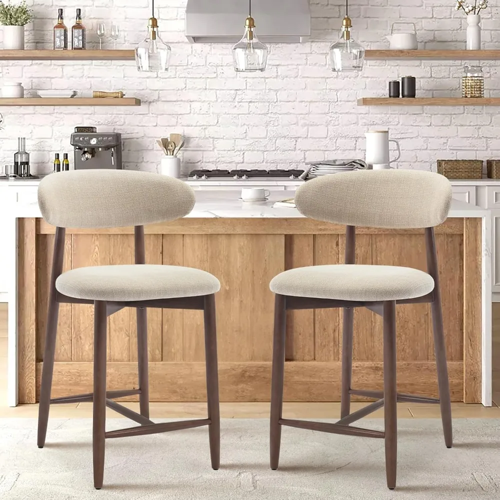 Bar Stools Set of 2, Counter Height Bar Stools, Upholstered Counter Stools Wood Legs for Kitchen Island Dining Room Bar, Beige
Bar Stools Set of 2, Counter Height Bar Stools, Upholstered Counter Stools Wood Legs for Kitchen Island Dining Room Bar, Beige