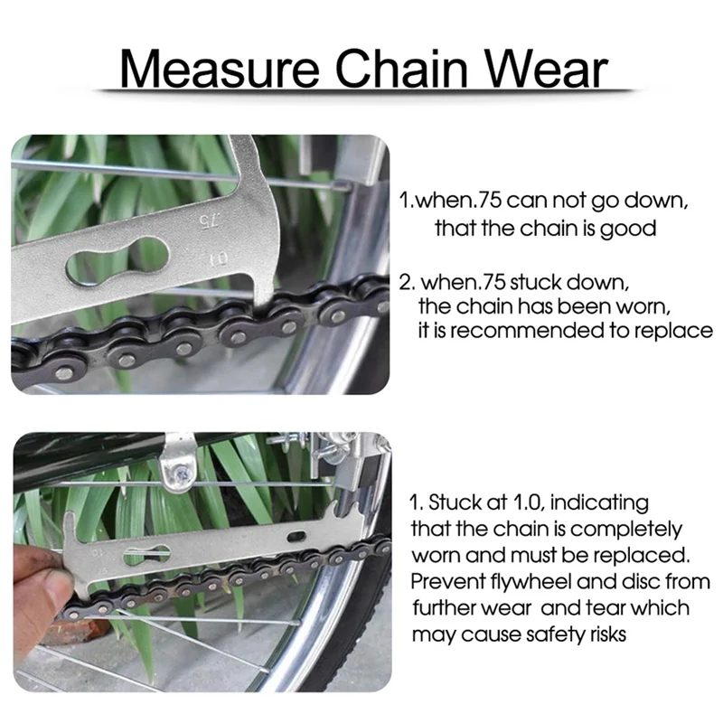 Bicycle Chain Wear Indicator Measuring Repair Tool, Chain Wear Replacement Detection Track Tool
Bicycle Chain Wear Indicator Measuring Repair Tool, Chain Wear Replacement Detection Track Tool