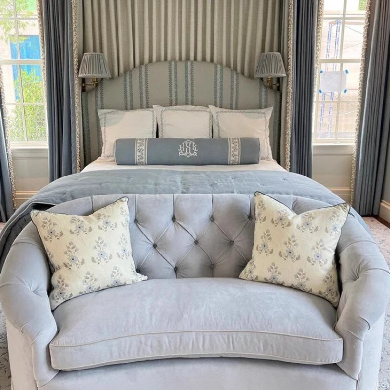 French retro double fabric sofa American buckle velvet model room designer fringed sofa bedside stool
French retro double fabric sofa American buckle velvet model room designer fringed sofa bedside stool
