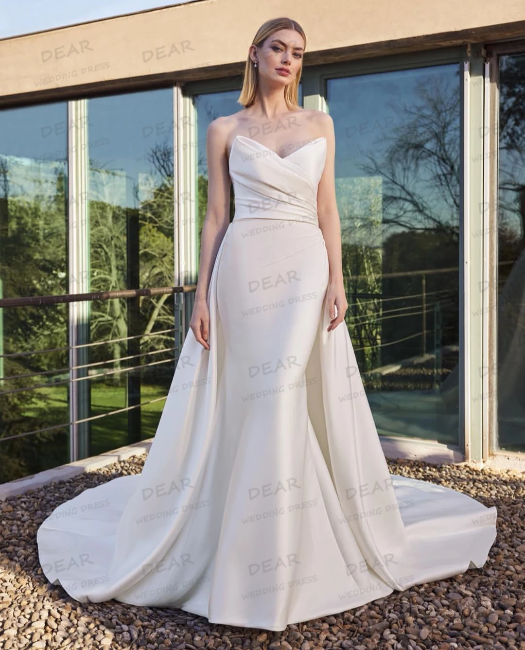 Simple Wedding Dresses Mermaid Woman's Bride Gowns Sexy Sleeveless Satin Sweep Train Vestidos De Novia Backless Party Customized
Simple Wedding Dresses Mermaid Woman's Bride Gowns Sexy Sleeveless Satin Sweep Train Vestidos De Novia Backless Party Customized