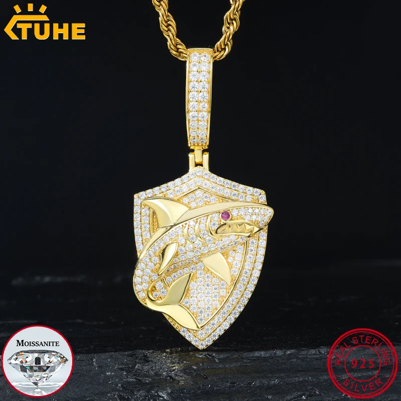 TUHE Unisex High Quality VVS1 Moissanite Iced Out Shark Pendant 18k electroplating For Men Hip Hop Jewelry
TUHE Unisex High Quality VVS1 Moissanite Iced Out Shark Pendant 18k electroplating For Men Hip Hop Jewelry