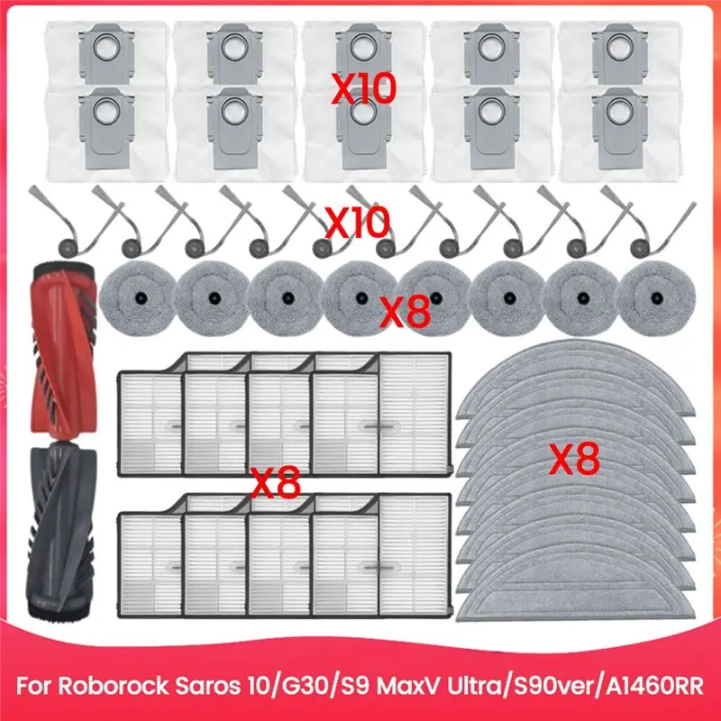 Запасные части для пылесосов Roborock Saros 10/G30/S9 Maxv Ultra/S90ver/A1460RR: щетки, HEPA-фильтры, салфетки для влажной уборки, мешки для сбора пыли.
Запасные части для пылесосов Roborock Saros 10/G30/S9 Maxv Ultra/S90ver/A1460RR: щетки, HEPA-фильтры, салфетки для влажной уборки, мешки для сбора пыли.