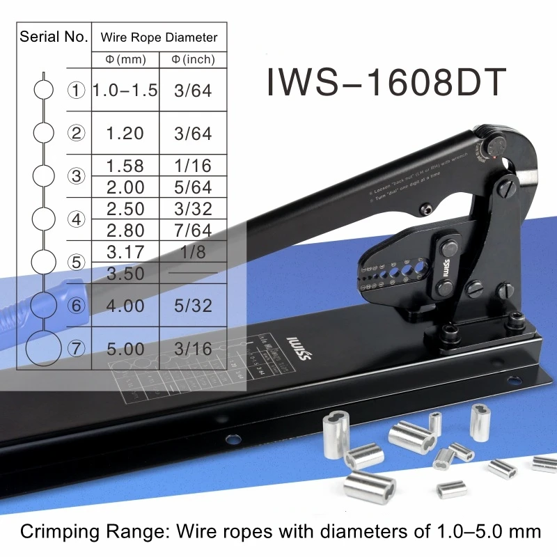 8-Shaped Aluminum Sleeve Crimp Tool Bench-Top Wire Rope Crimping Pliers Circular Aluminum Sleeve for 1-5mm Aluminum Clips
8-Shaped Aluminum Sleeve Crimp Tool Bench-Top Wire Rope Crimping Pliers Circular Aluminum Sleeve for 1-5mm Aluminum Clips