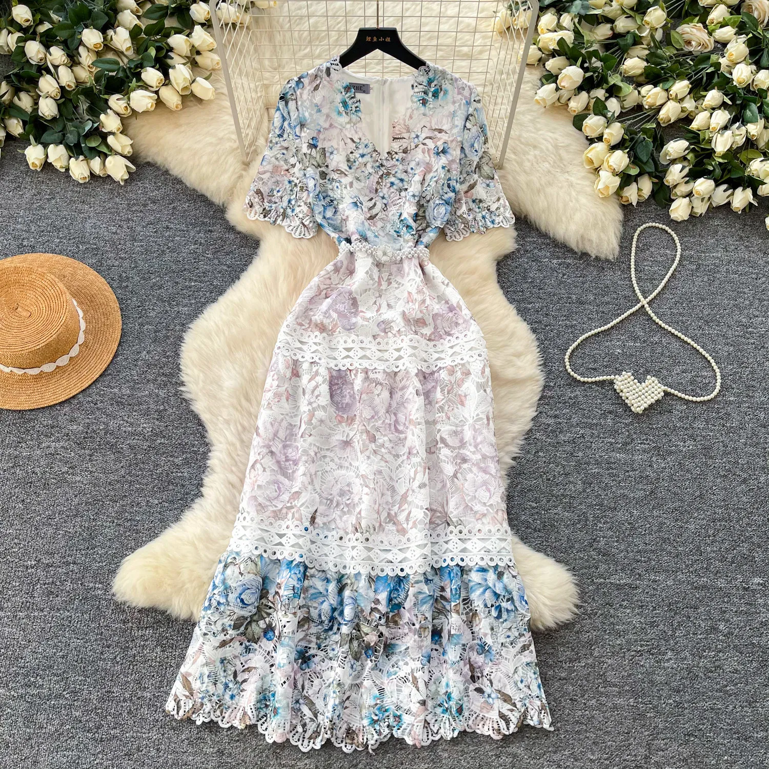 Women Dresses Long Dress Lace Floral Hollow Out Vestidos Y2k Streetwear V Neck Short Sleeve Elegant Party Night Work High Waist
Women Dresses Long Dress Lace Floral Hollow Out Vestidos Y2k Streetwear V Neck Short Sleeve Elegant Party Night Work High Waist
