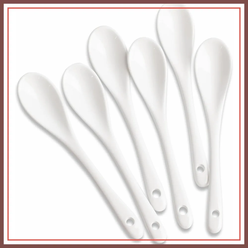 6PCS Porcelain White Coffee Spoons Espresso Tea Sauce Desserts Ceramic Spoons
6PCS Porcelain White Coffee Spoons Espresso Tea Sauce Desserts Ceramic Spoons